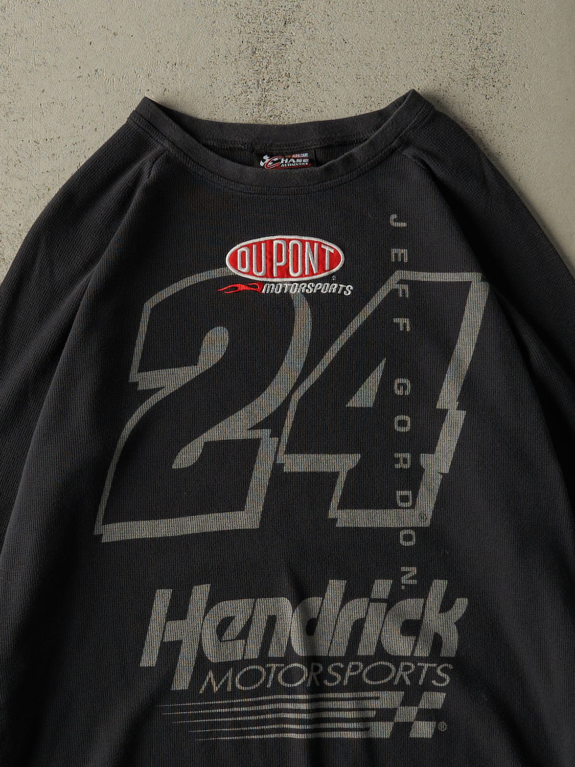 Vintage Y2K Black Jeff Gordon Nascar Racing Thermal Long Sleeve (M/L)