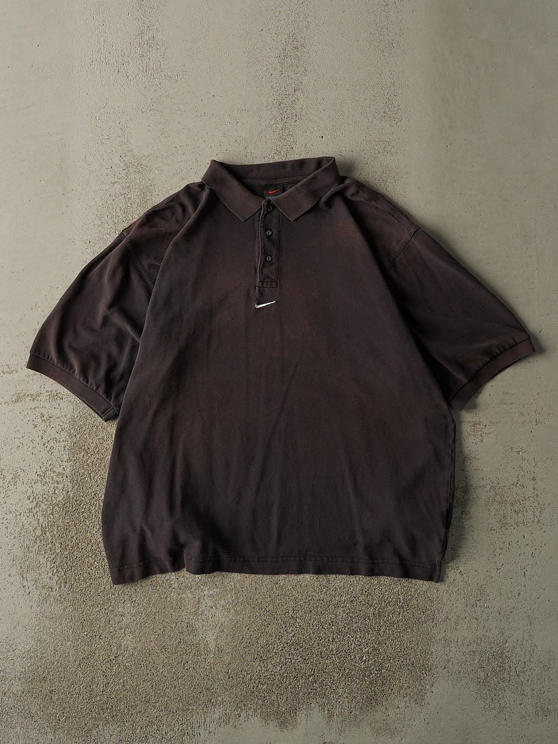 Vintage 90s Faded Black Nike Embroidered Button Up (XL/XXL)