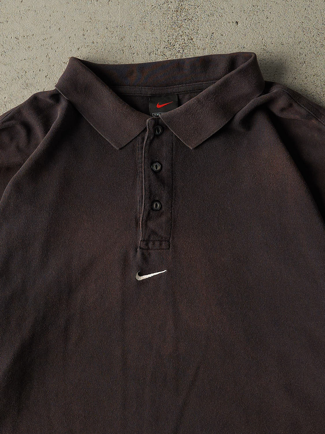 Vintage 90s Faded Black Nike Embroidered Button Up (XL/XXL)