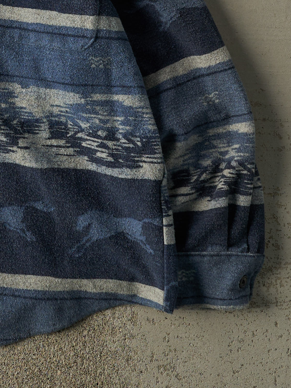 Vintage 80s Blue Horse Button Up (M/L)