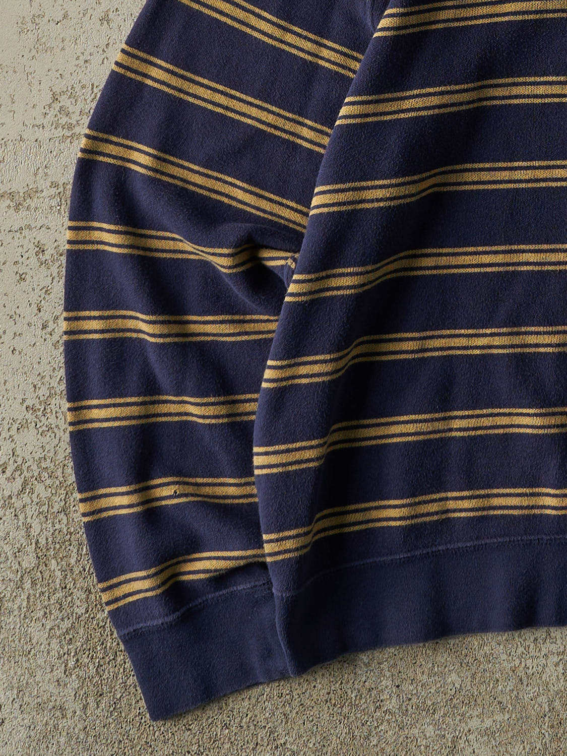 Vintage 90s Navy Blue & Yellow Quarter Zip Long Sleeve (L/XL)