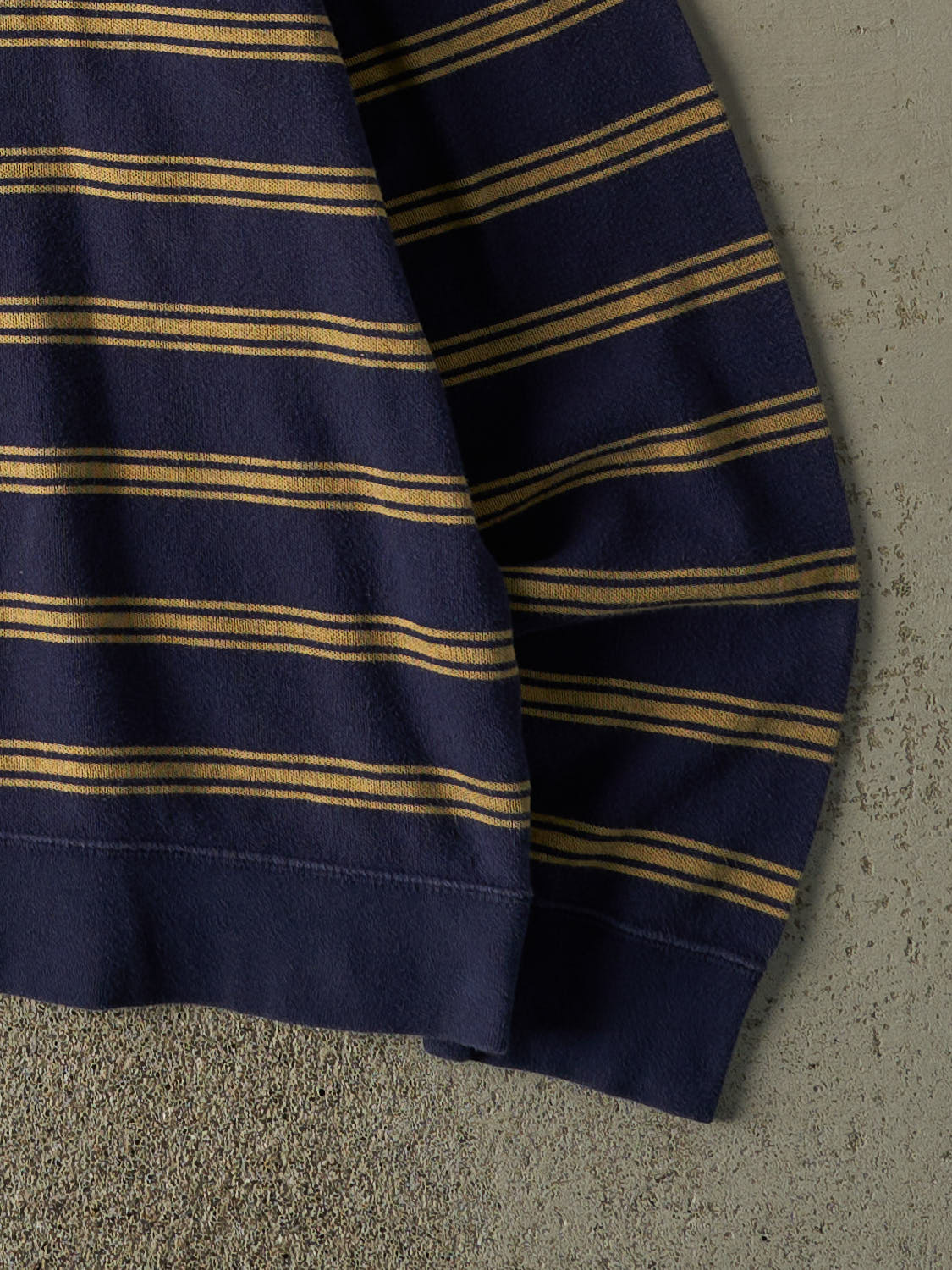 Vintage 90s Navy Blue & Yellow Quarter Zip Long Sleeve (L/XL)