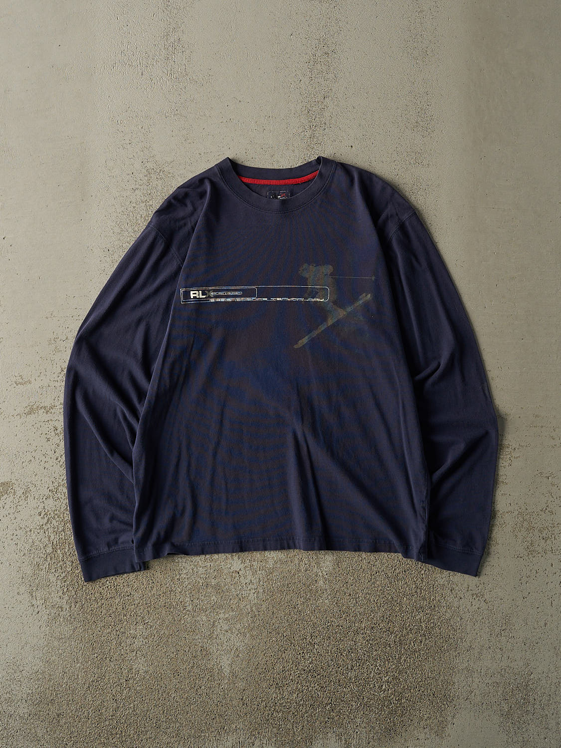 Vintage Y2K Navy Blue Polo Ralph Lauren Long Sleeve (M)