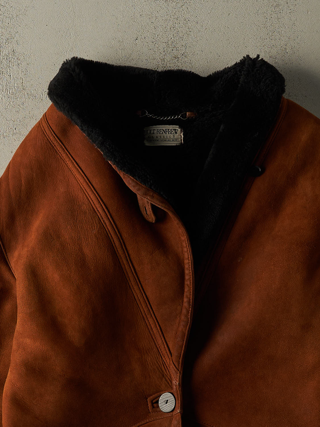 Vintage 80s Brown Holt Renfrew Shearling Jacket (L/XL)