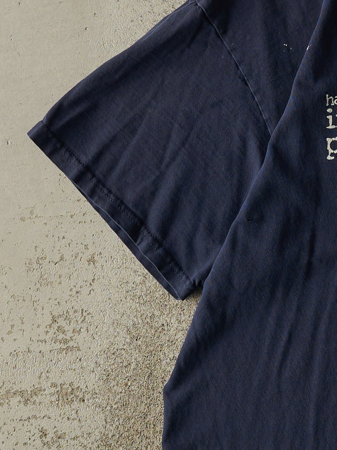 Vintage Y2K Navy Blue "Like A Dog" Slogan Tee (L/XL)