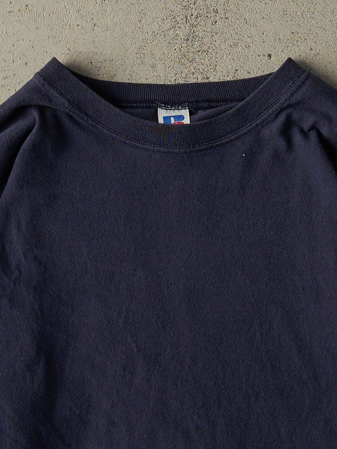 Vintage Y2K Navy Blue Russell Athletic Blank Long Sleeve (L)