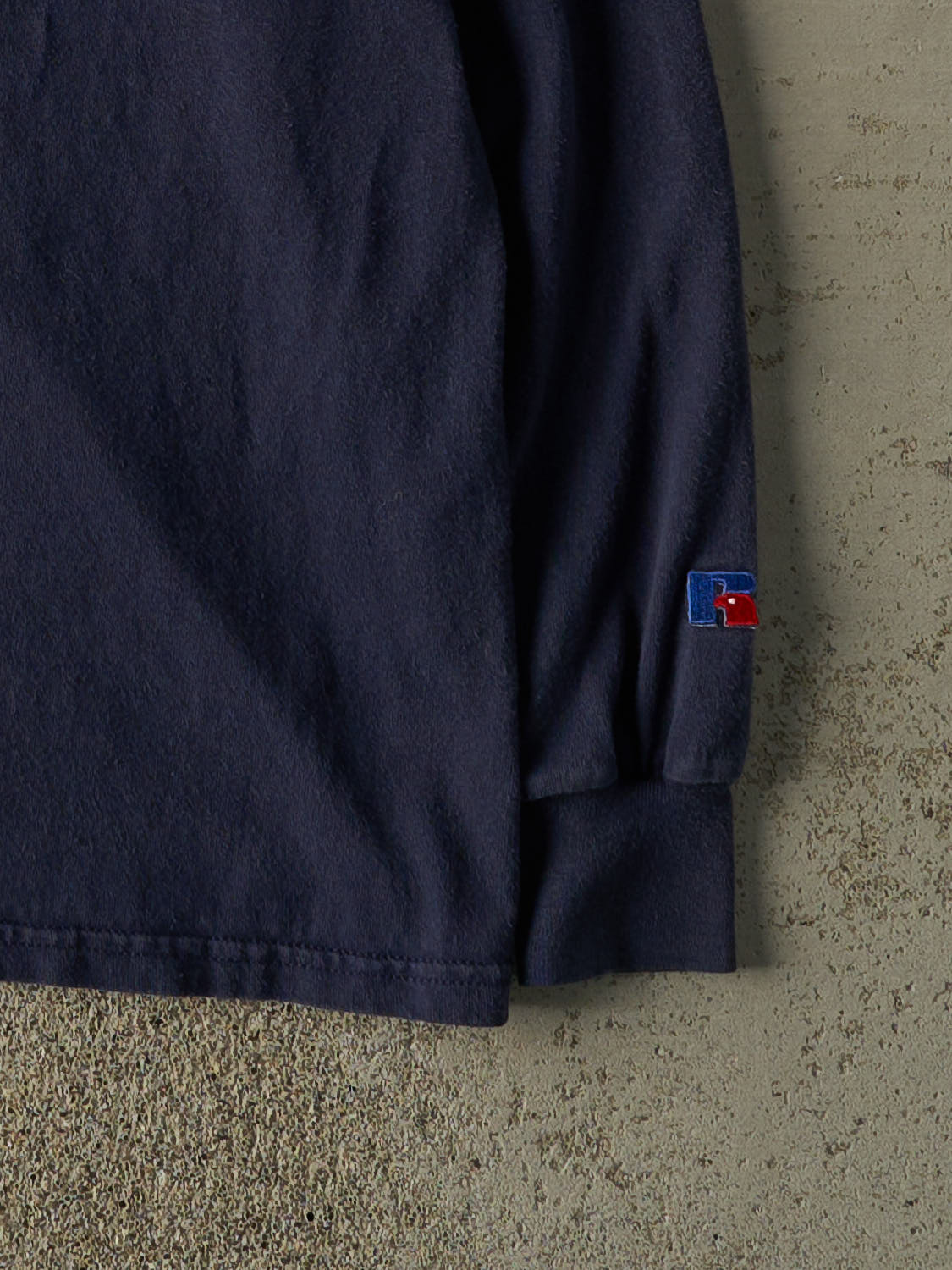 Vintage Y2K Navy Blue Russell Athletic Blank Long Sleeve (L)