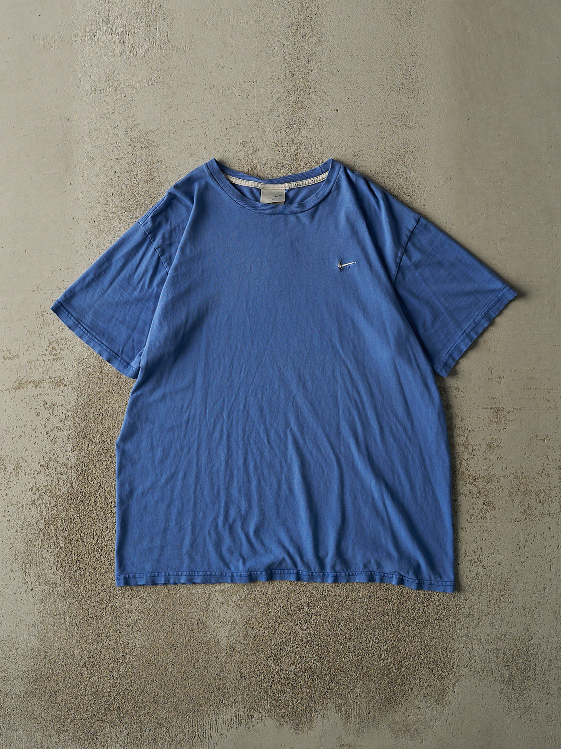 Vintage Y2K Blue Nike Embroidered Swoosh Tee (L)