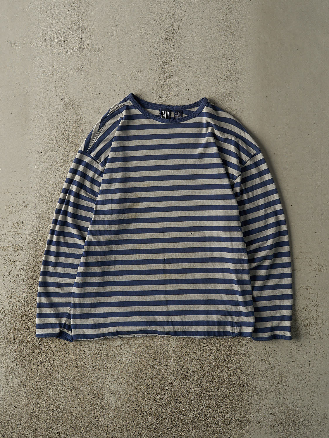 Vintage 90s Navy Blue & Grey Gap Striped Long Sleeve (M)