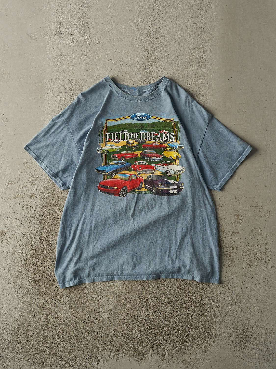 Vintage Y2K Slate Blue Ford Field of Dreams Tee (L)