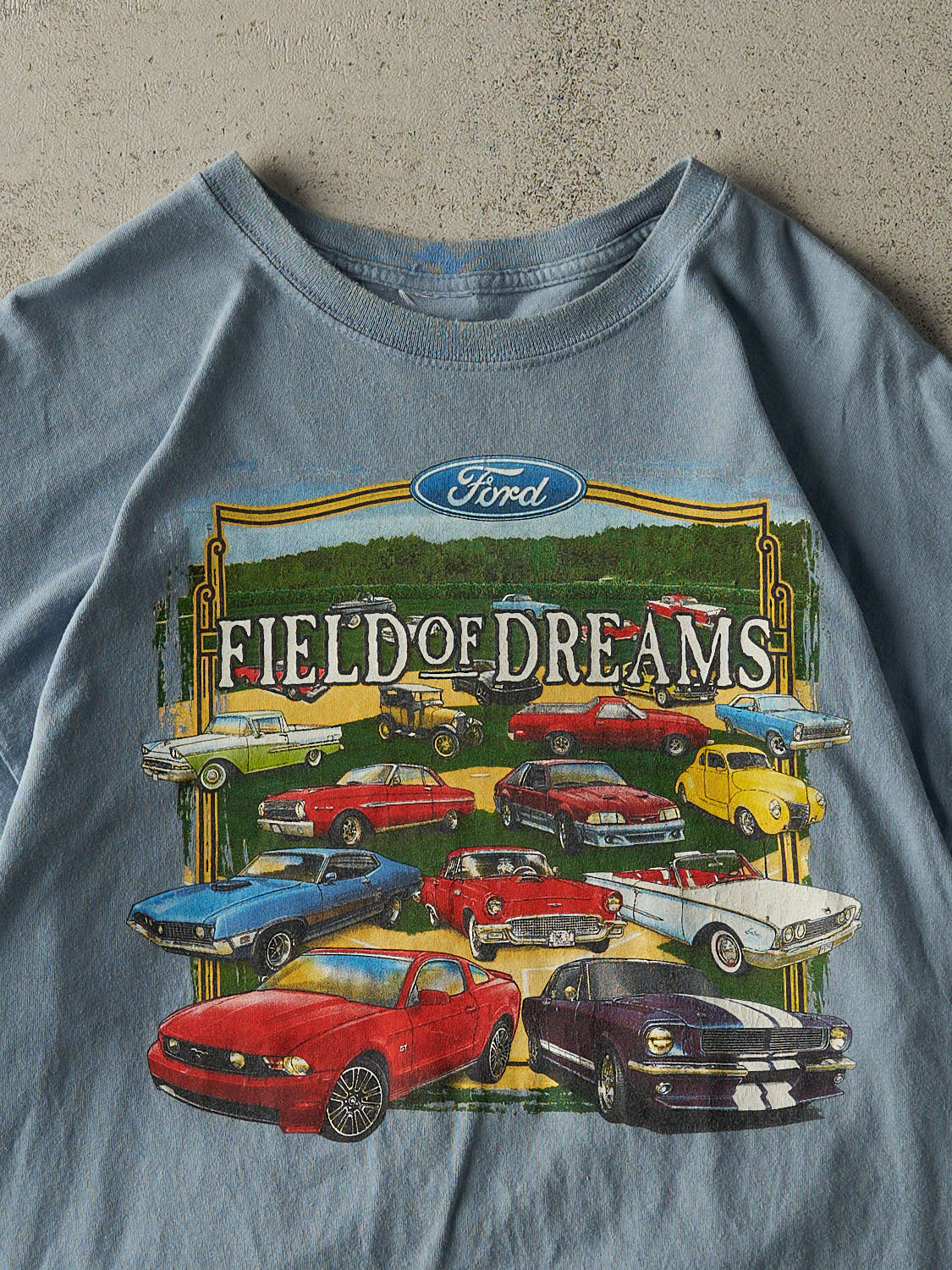 Vintage Y2K Slate Blue Ford Field of Dreams Tee (L)