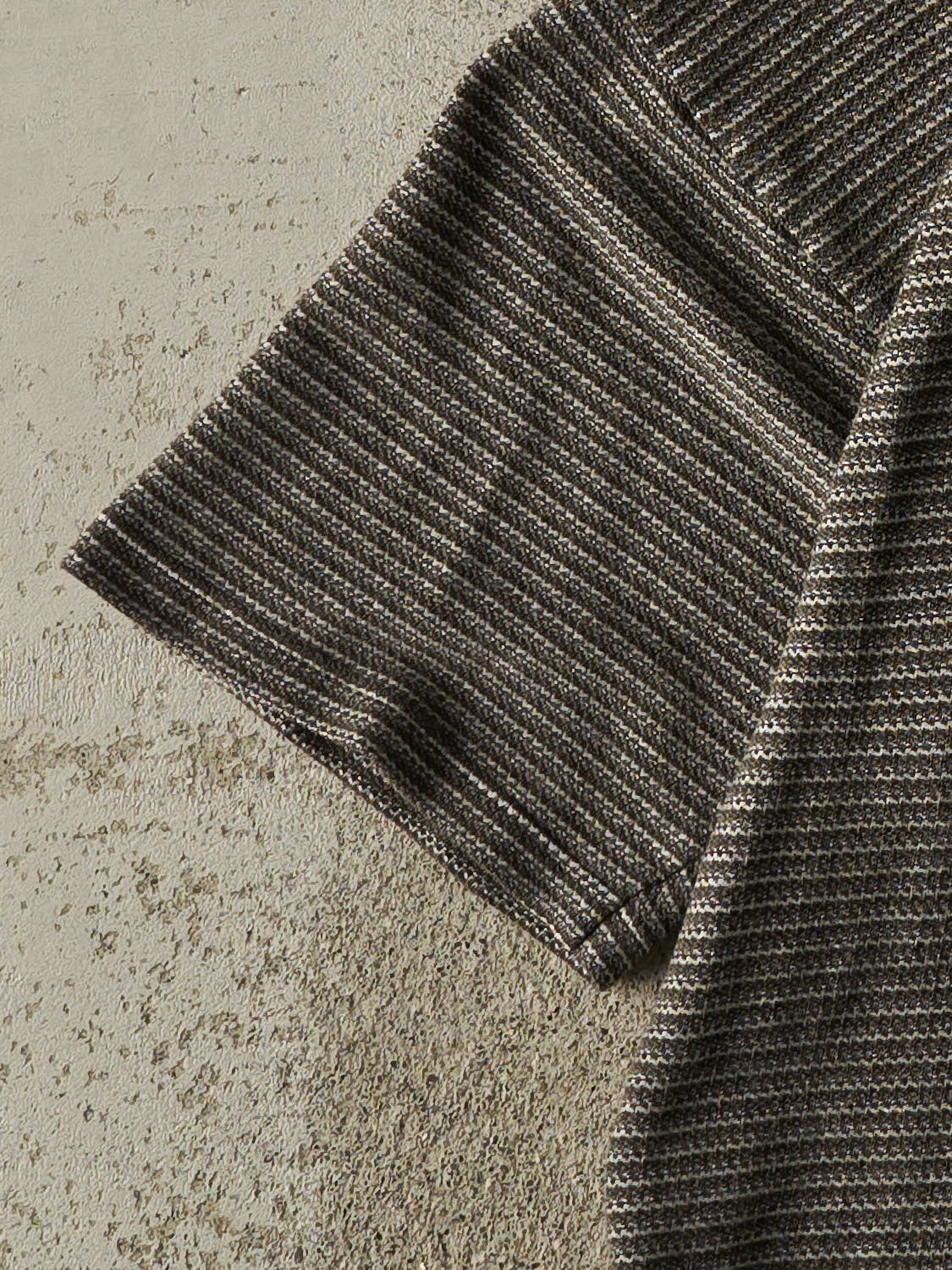 Vintage 90s Green Textured Quarter Zip Knit Tee (M)