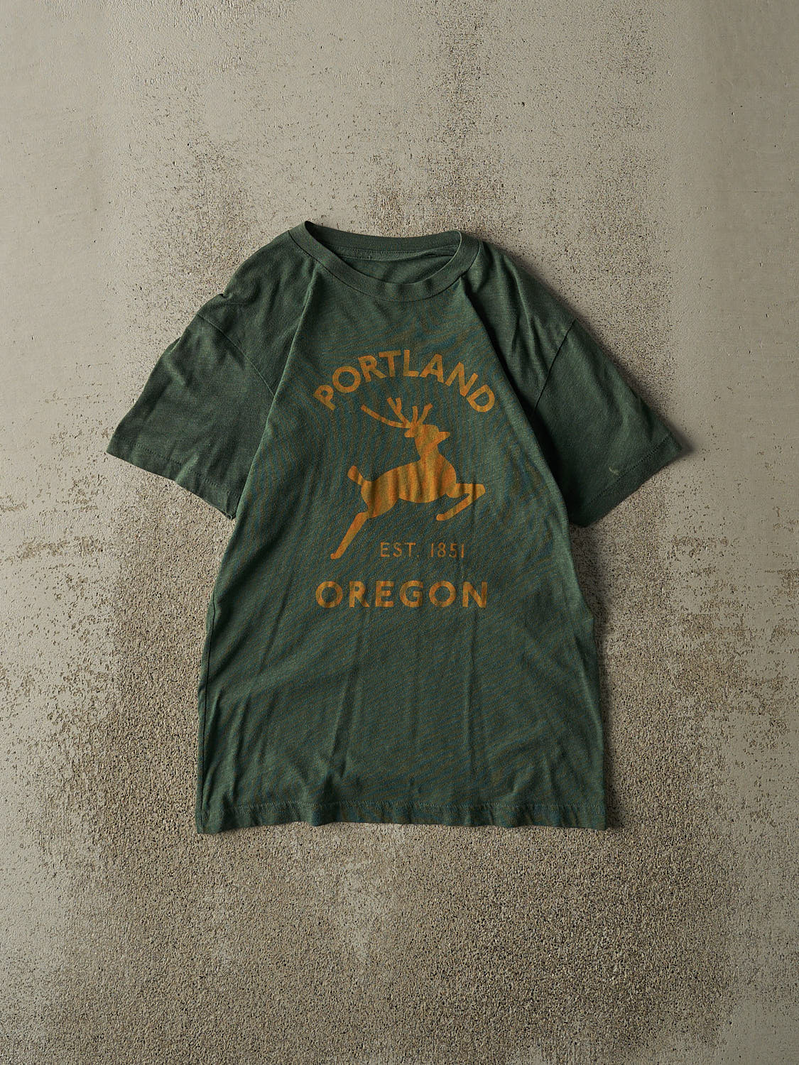 Vintage 90s Green Portland Oregon Single Stitch Tee (XS/S)