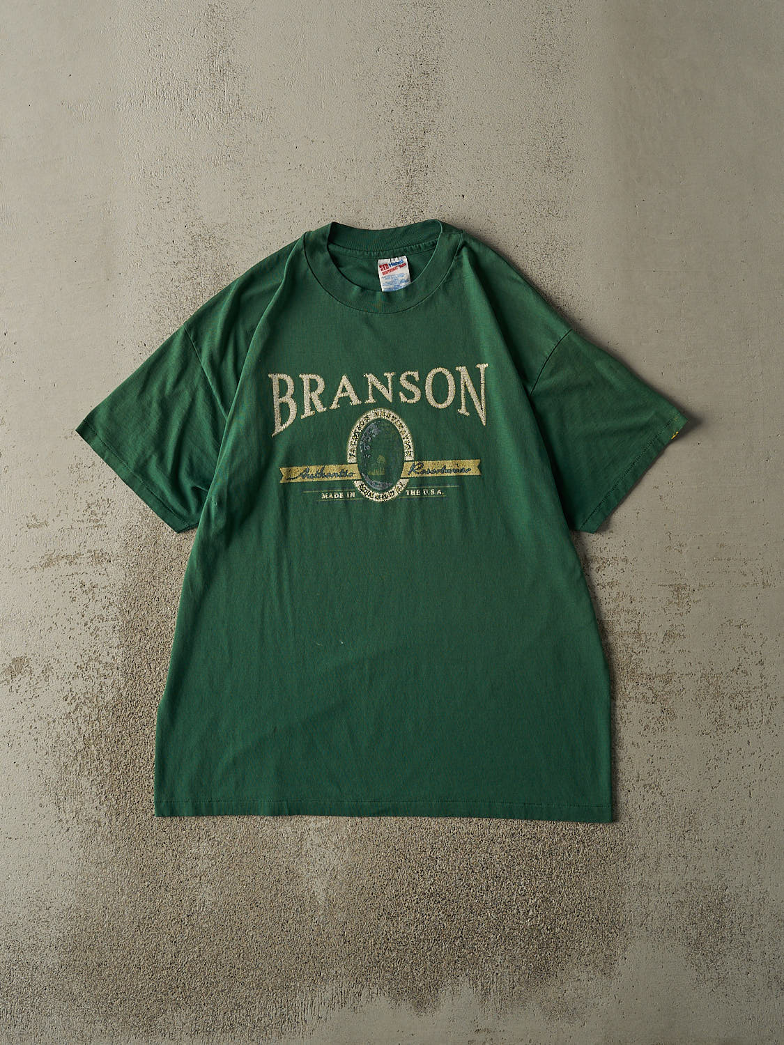 Vintage 90s Green Branson Single Stitch Tee (L/XL)