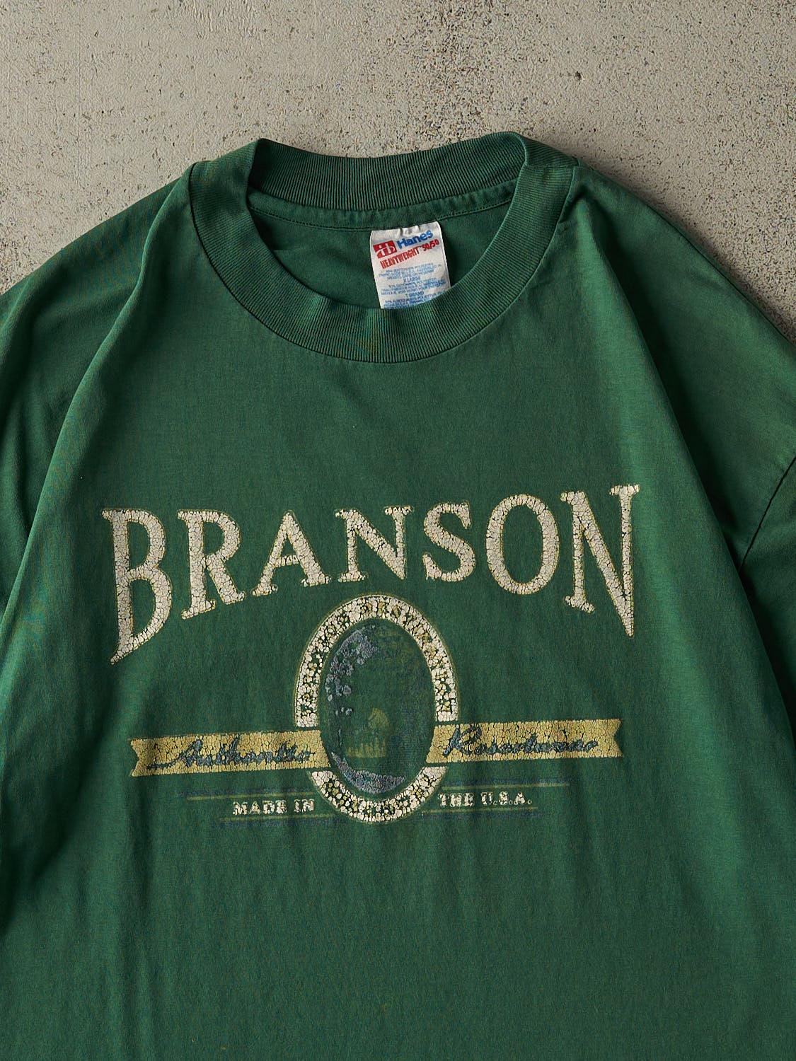 Vintage 90s Green Branson Single Stitch Tee (L/XL)