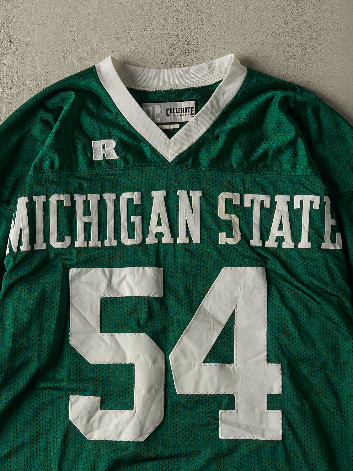 Vintage 90s Green Michigan State University Russell Athletic Carl Banks Football Jersey (XXL)
