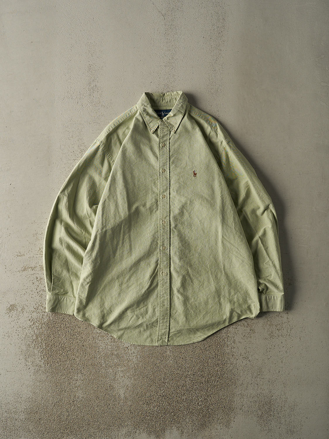 Vintage 90s Pastel Green Ralph Lauren Button Up Long Sleeve (XXL)