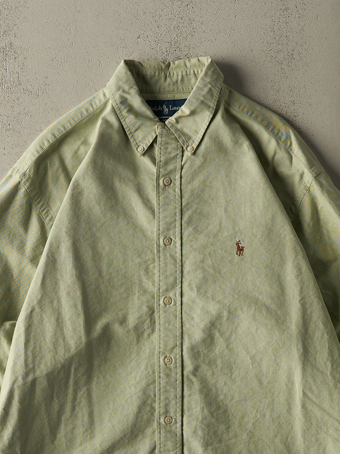 Vintage 90s Pastel Green Ralph Lauren Button Up Long Sleeve (XXL)