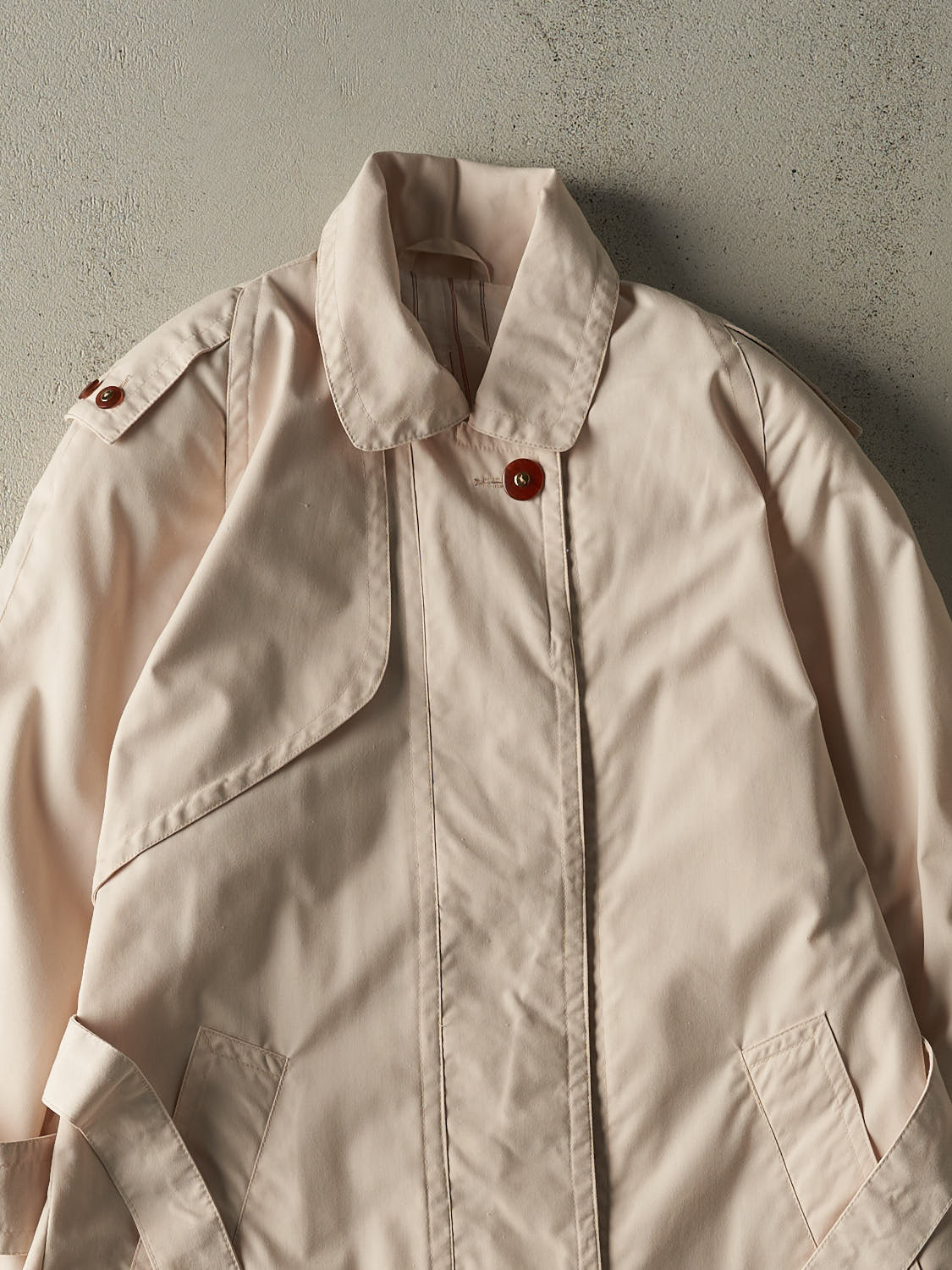 Vintage 80s Beige Trench Coat (S)