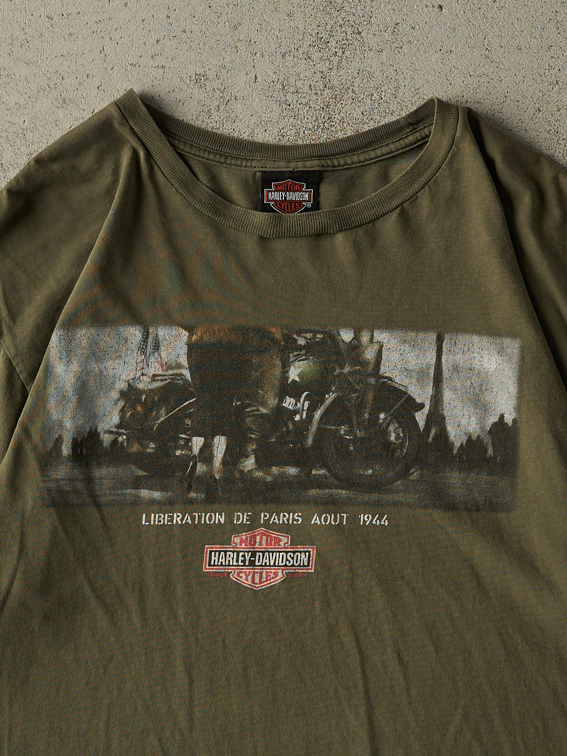 Vintage 12' Green Harley Davidson France Tee (M/L)