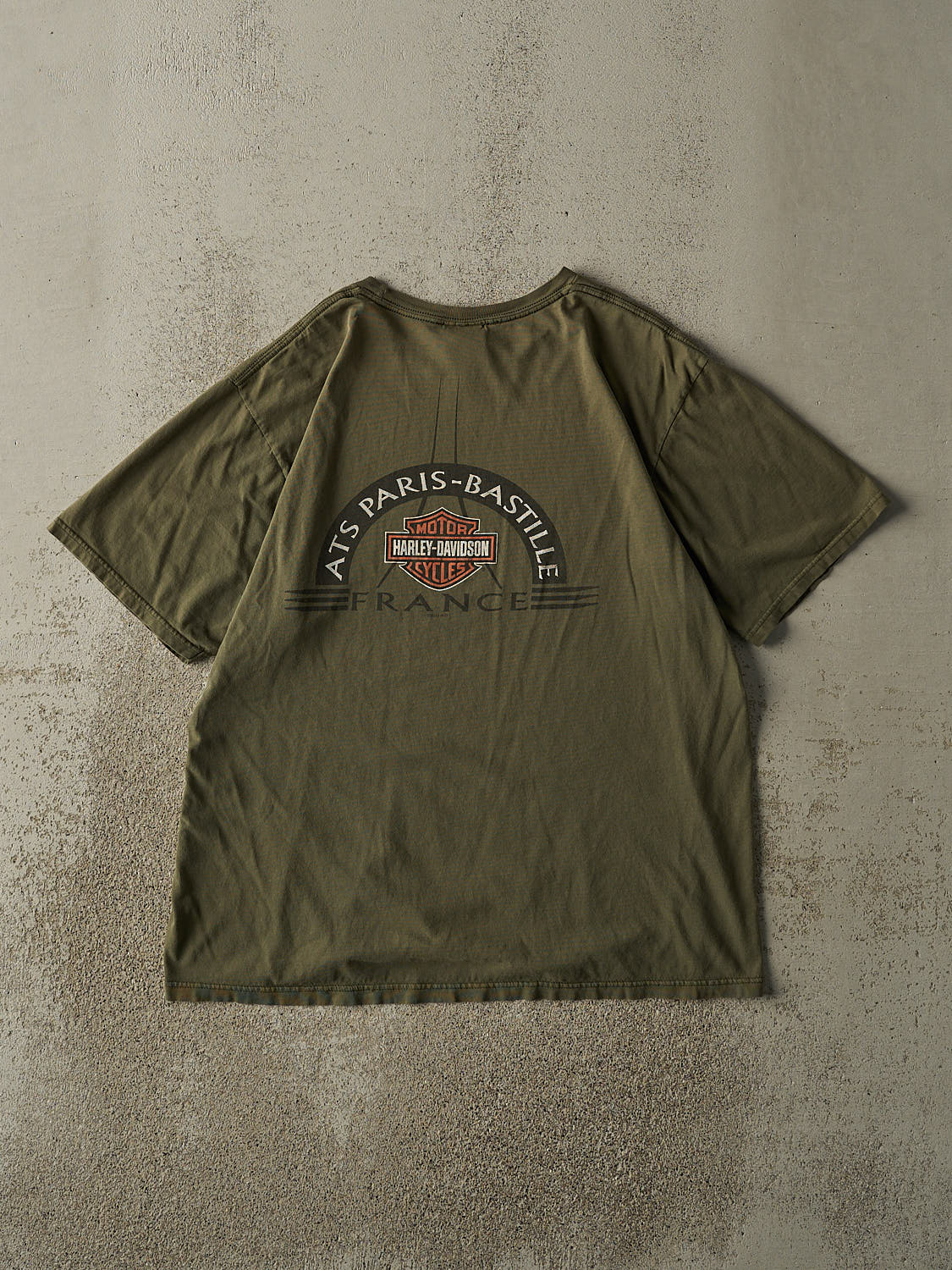 Vintage 12' Green Harley Davidson France Tee (M/L)