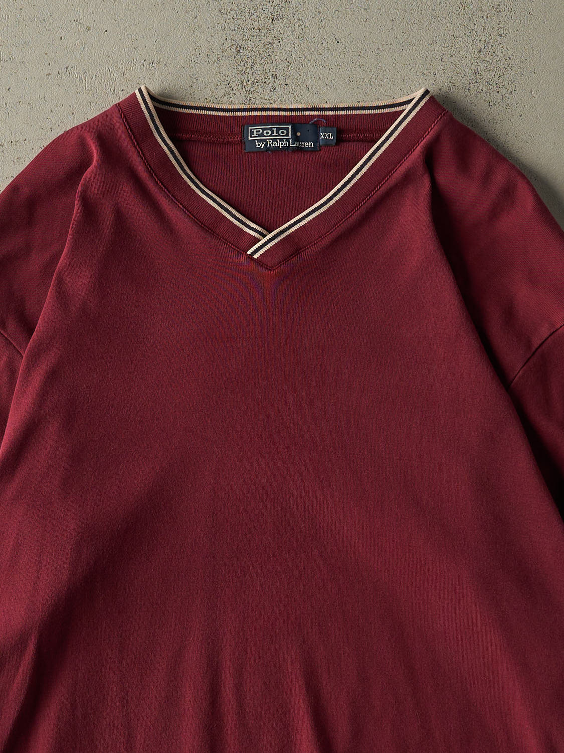 Vintage 90s Burgundy Polo by Ralph Lauren Long Sleeve (XL/XXL)