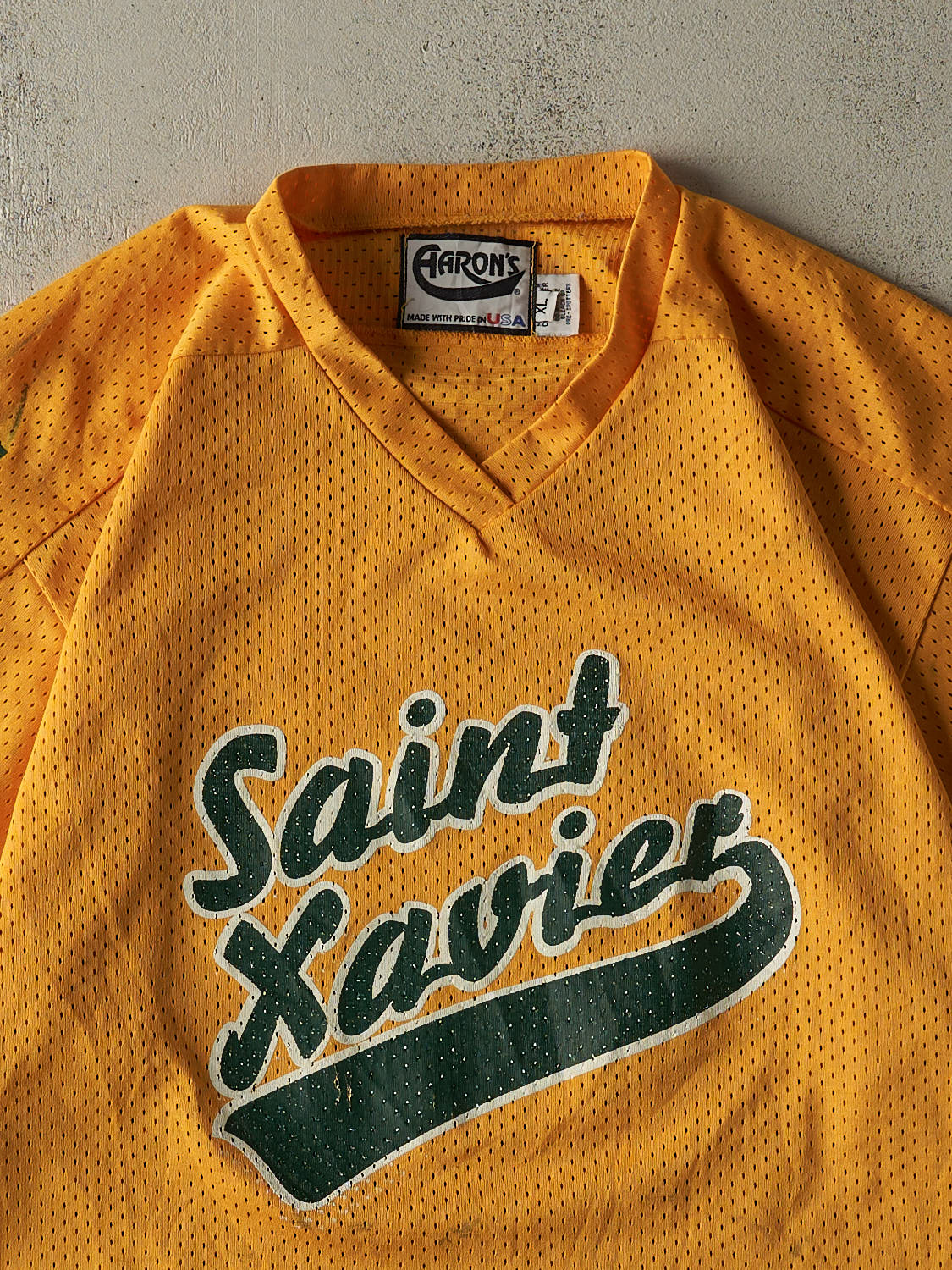 Vintage 90s Yellow Saint Xaiver Jersey (XL/XXL)