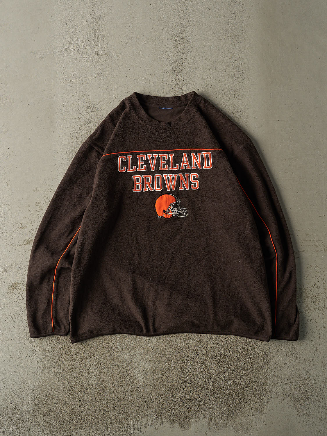 Vintage 90s Brown Cleveland Browns Embroidered Long Sleeve Fleece (XL)