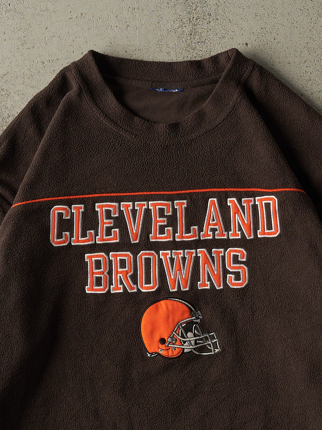 Vintage 90s Brown Cleveland Browns Embroidered Long Sleeve Fleece (XL)
