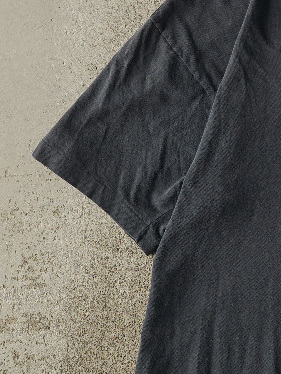 Vintage 80s Charcoal Grey Blank Single Stitch Pocket Tee (M)