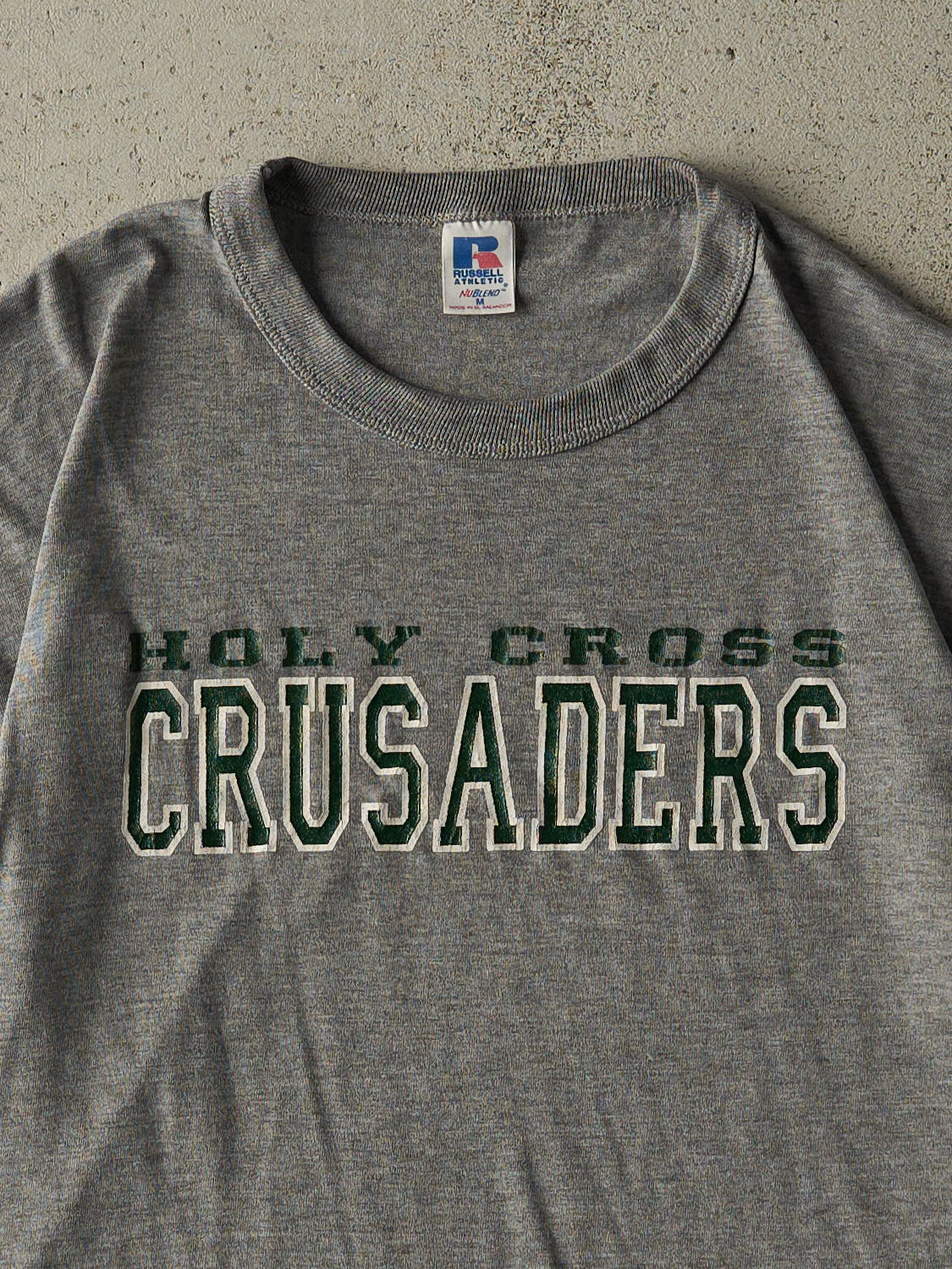 Vintage 90s Grey Holy Cross Crusaders Tee (M)