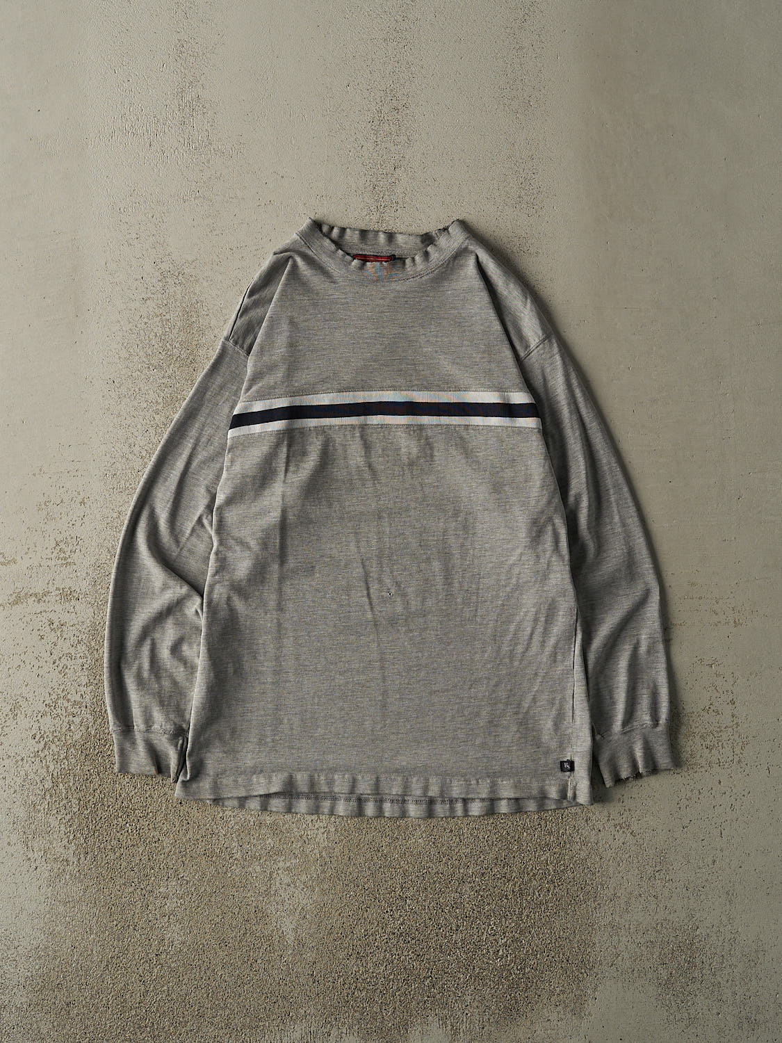 Vintage 90s Grey Striped Long Sleeve (M/L)