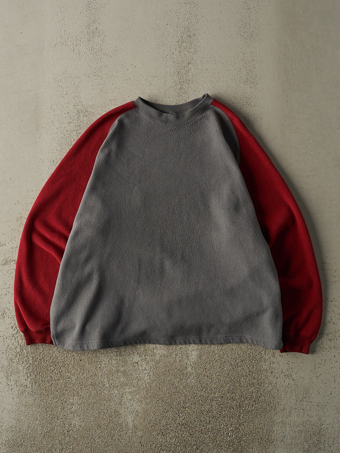 Vintage Y2K Grey & Burgundy Old Navy Long Sleeve Fleece (L/XL)