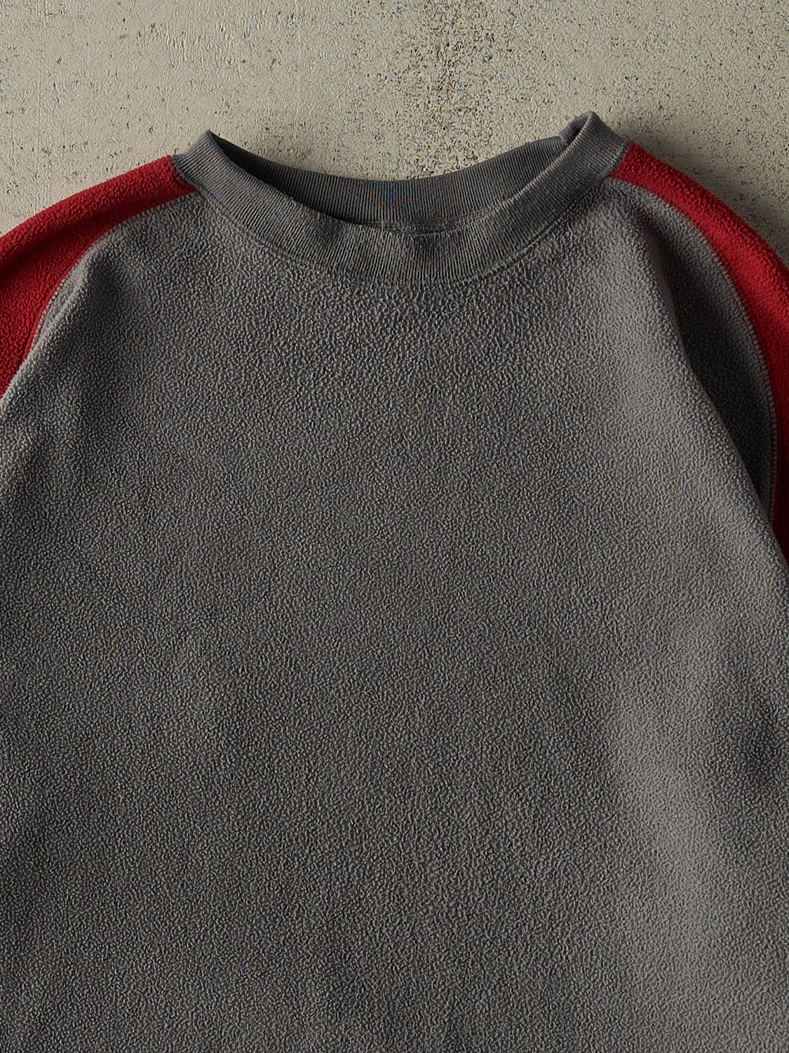 Vintage Y2K Grey & Burgundy Old Navy Long Sleeve Fleece (L/XL)