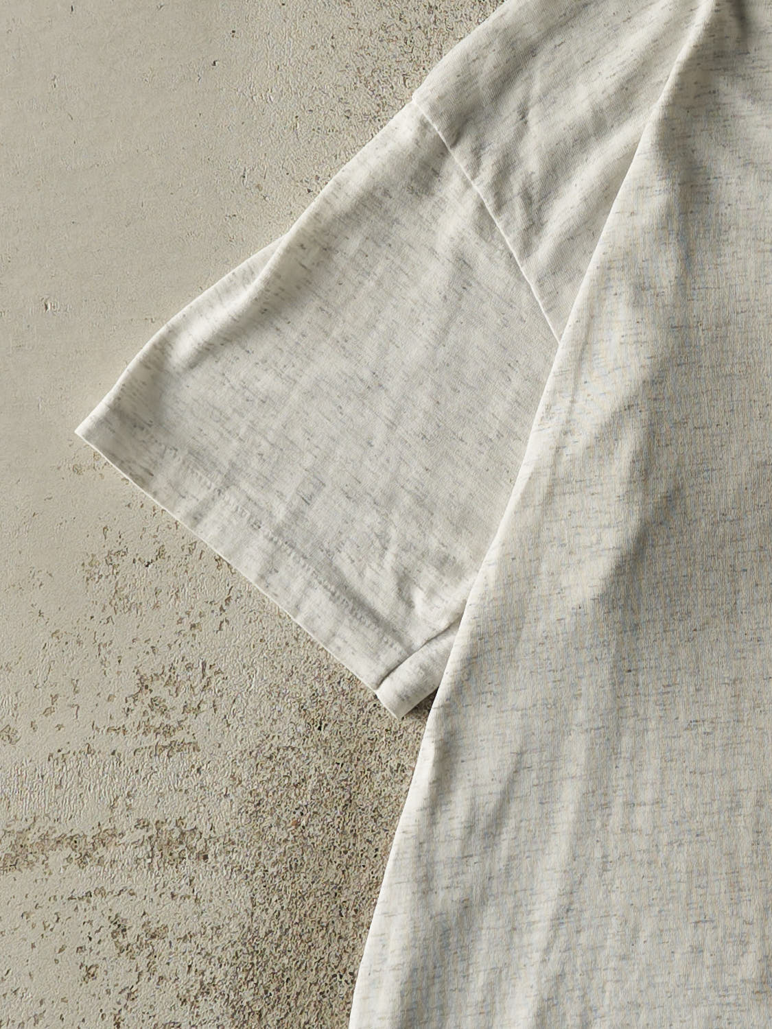 Vintage 80s Heather Grey Blank Single Stitch Pocket Tee (L/XL)