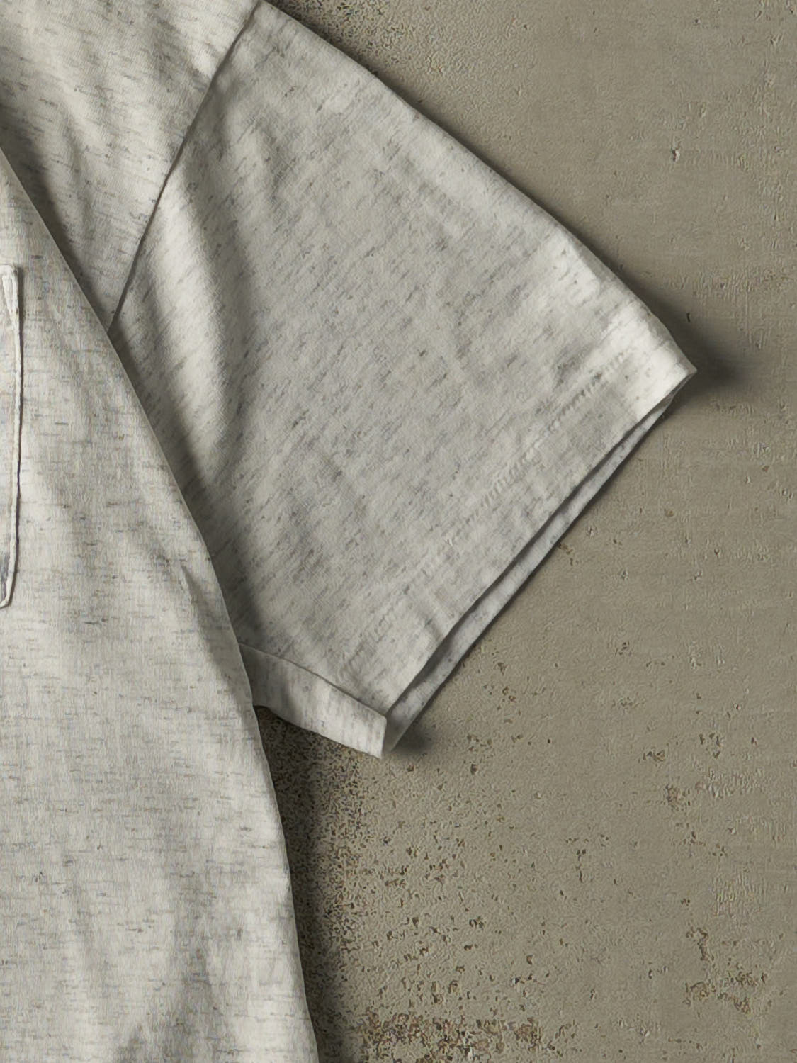 Vintage 80s Heather Grey Blank Single Stitch Pocket Tee (L/XL)