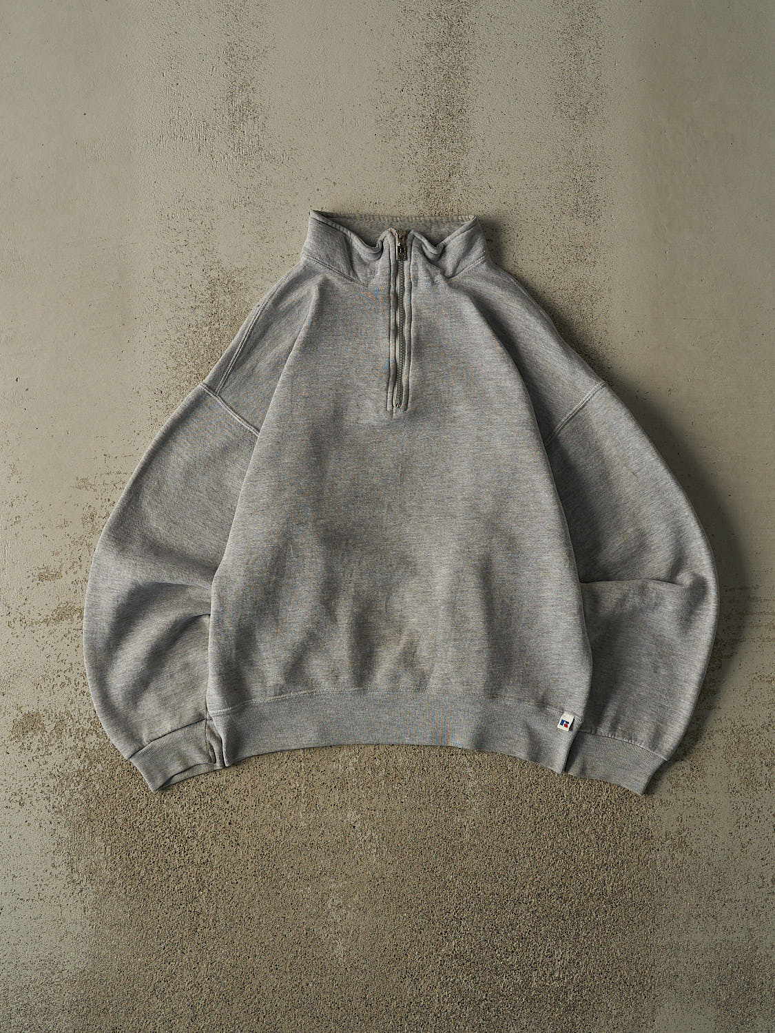 Vintage 90s Grey Russell Athletic Blank Quarter Zip (S/M)