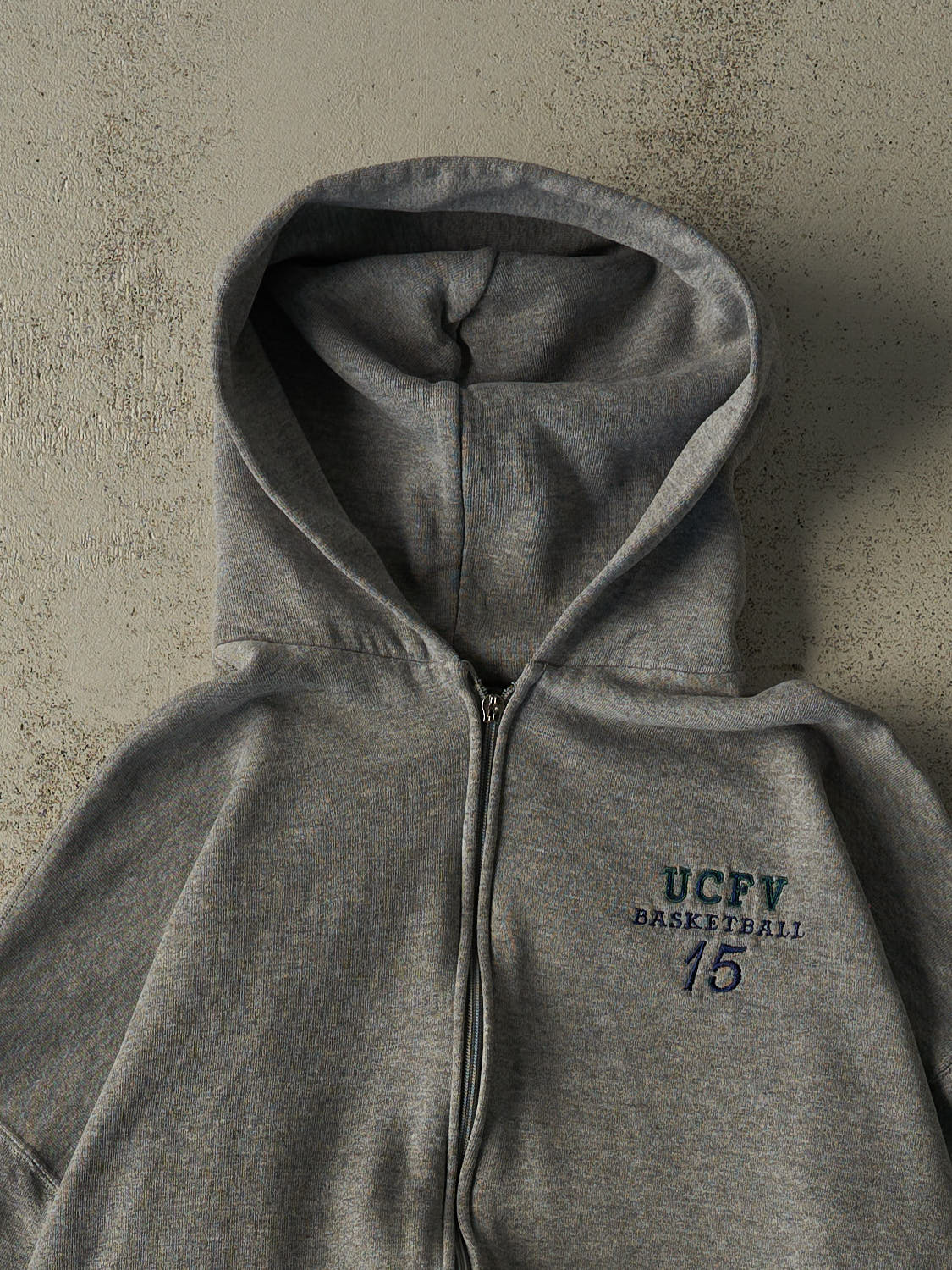 Vintage Y2K Grey Russell Athletic USFV Basketball Zip Up Hoodie (XL/XXL)