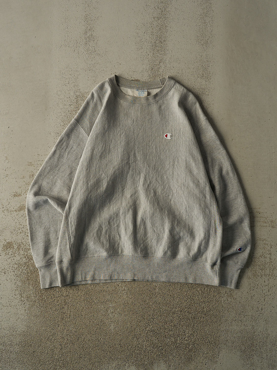 Vintage Y2K Grey Champion Reverse Weave Embroidered Crewneck (XL/XXL)