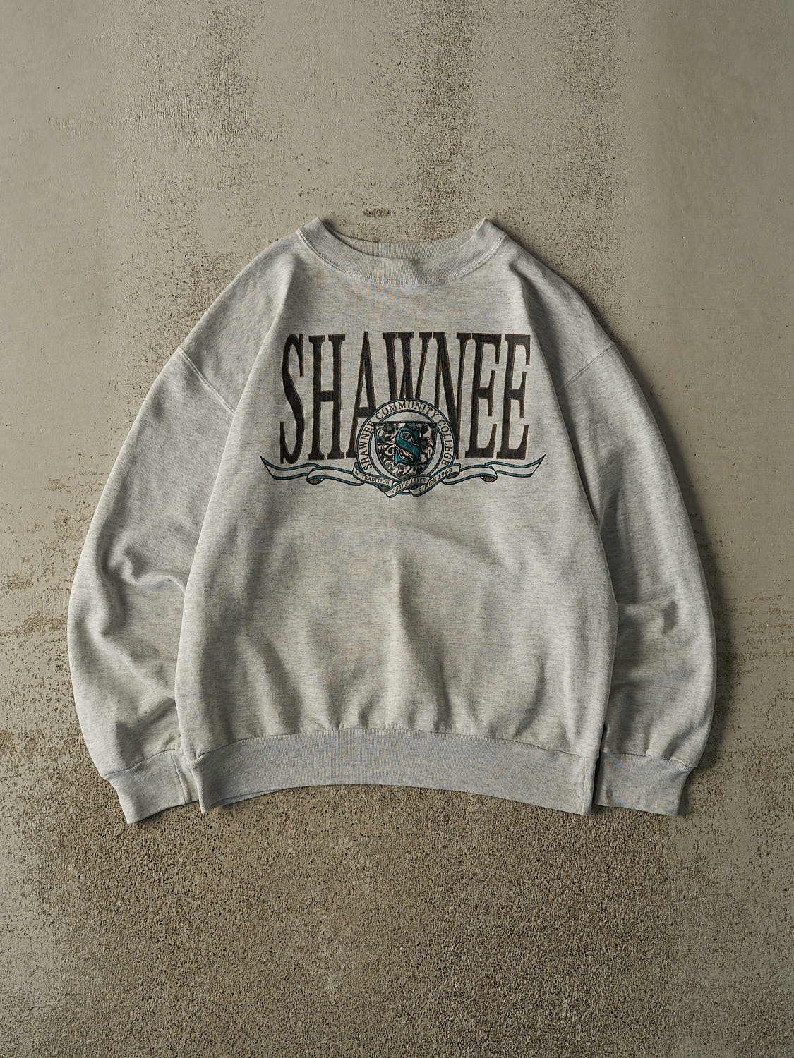 Vintage 90s Heather Grey Shawnee Community College Crewneck (M)