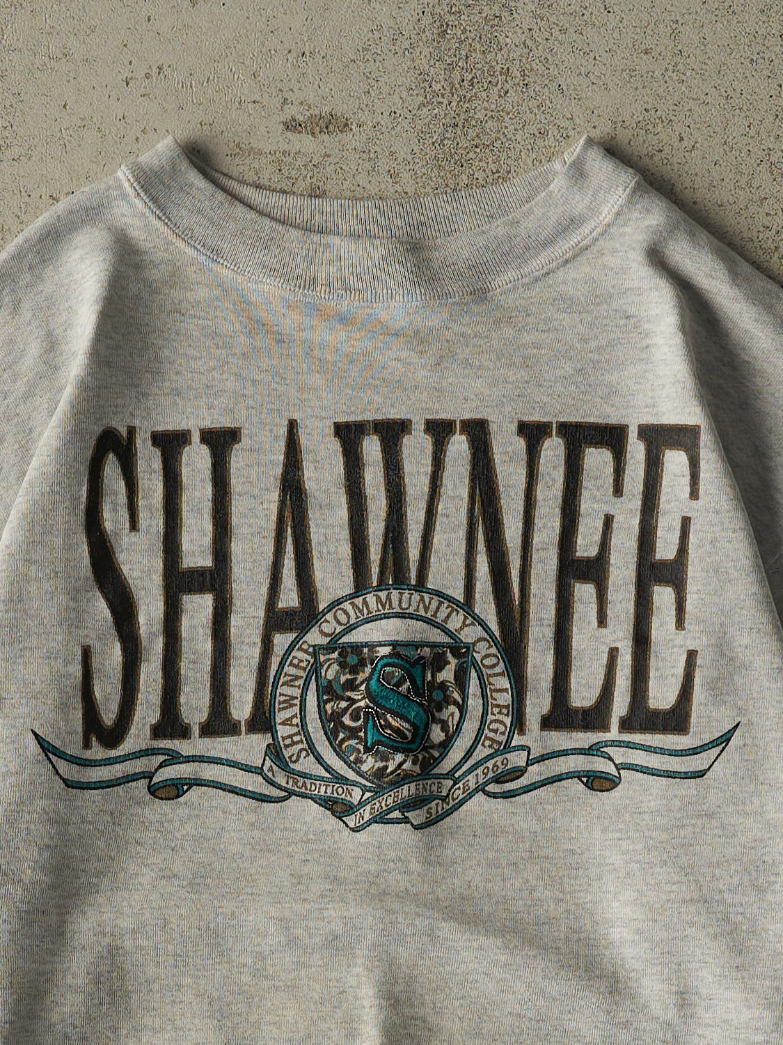 Vintage 90s Heather Grey Shawnee Community College Crewneck (M)