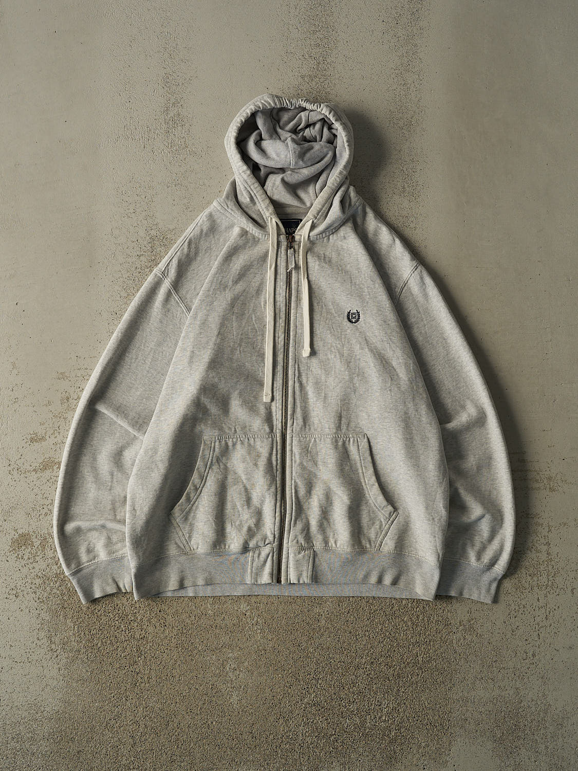 Vintage Y2K Grey Chaps Embroidered Zip Up Hoodie (XL)