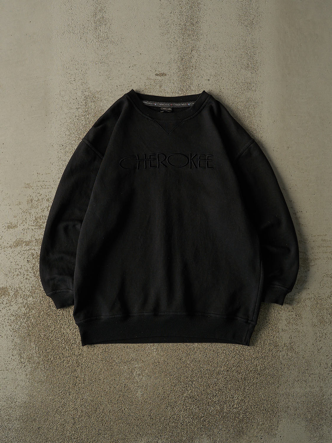 Vintage 90s Black Cherokee Embroidered Crewneck (S/M)