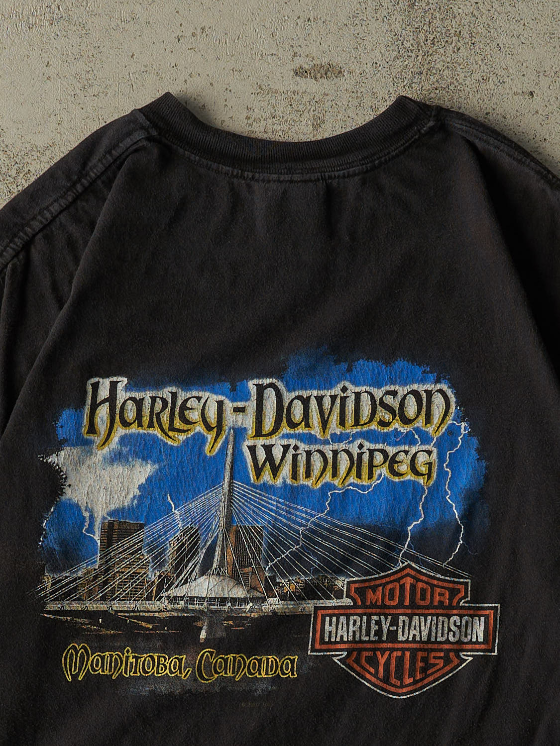 Vintage 07' Black Harley Davidson Winnipeg Tee (L)