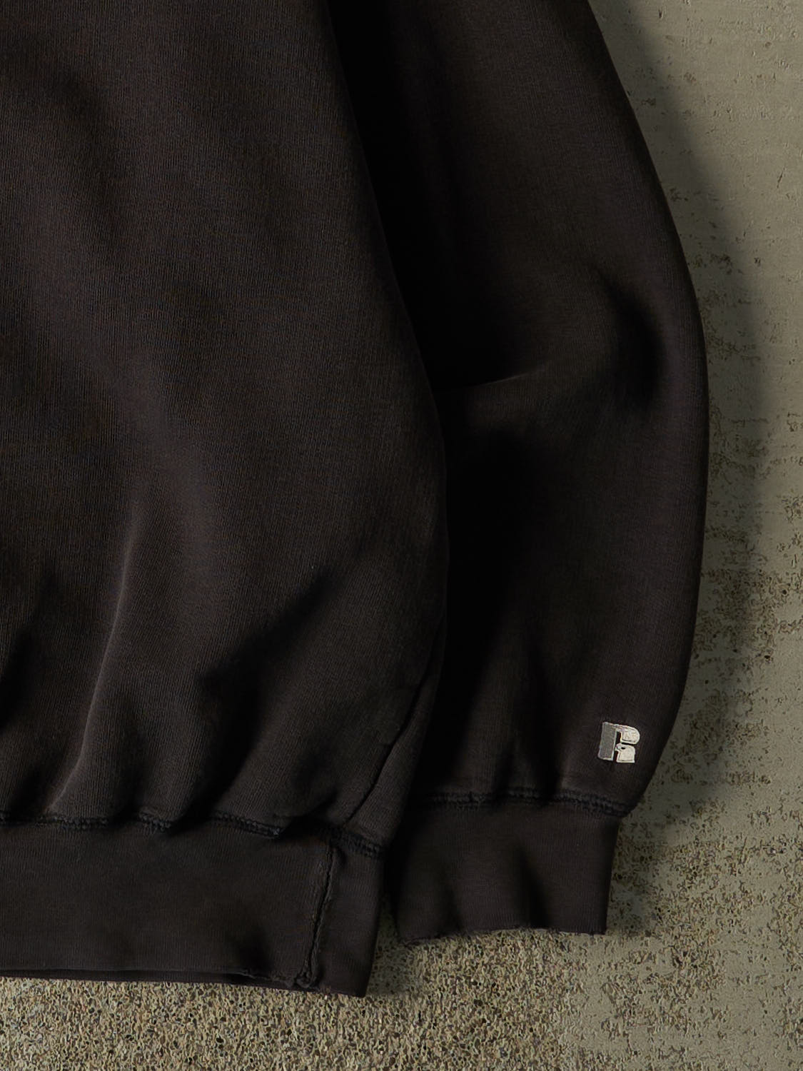 Vintage 90s Faded Black Russell Athletic Blank Crewneck (M/L)