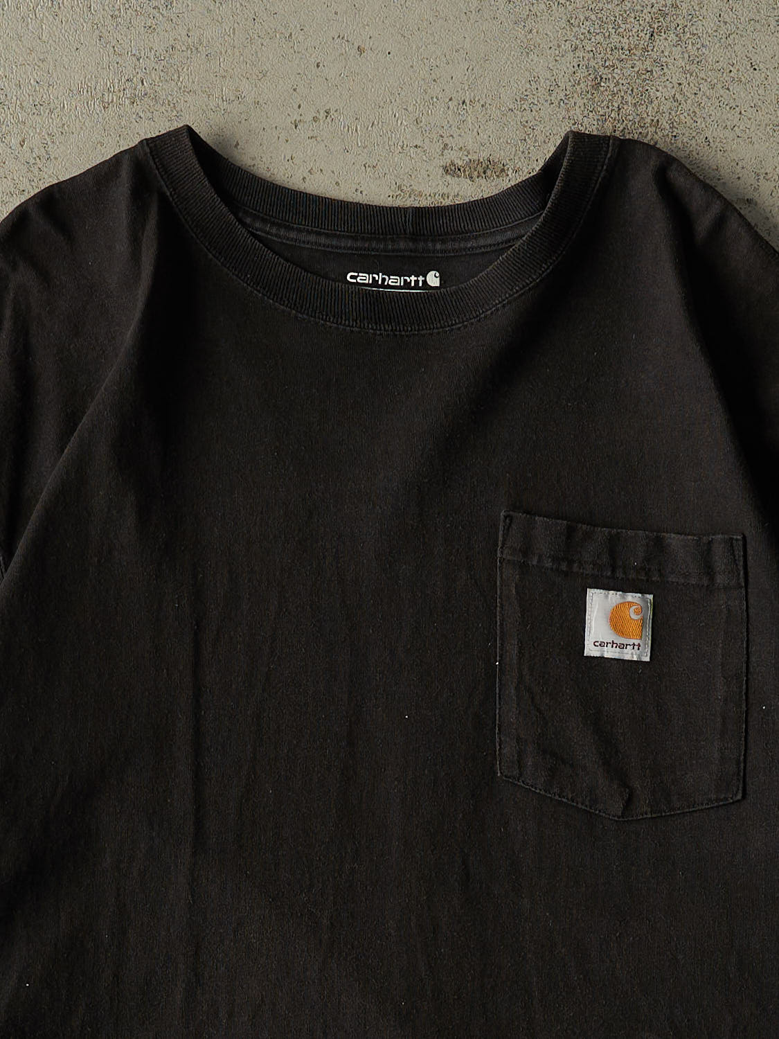 Vintage Y2K Faded Black Carhartt Pocket Tee (XL)