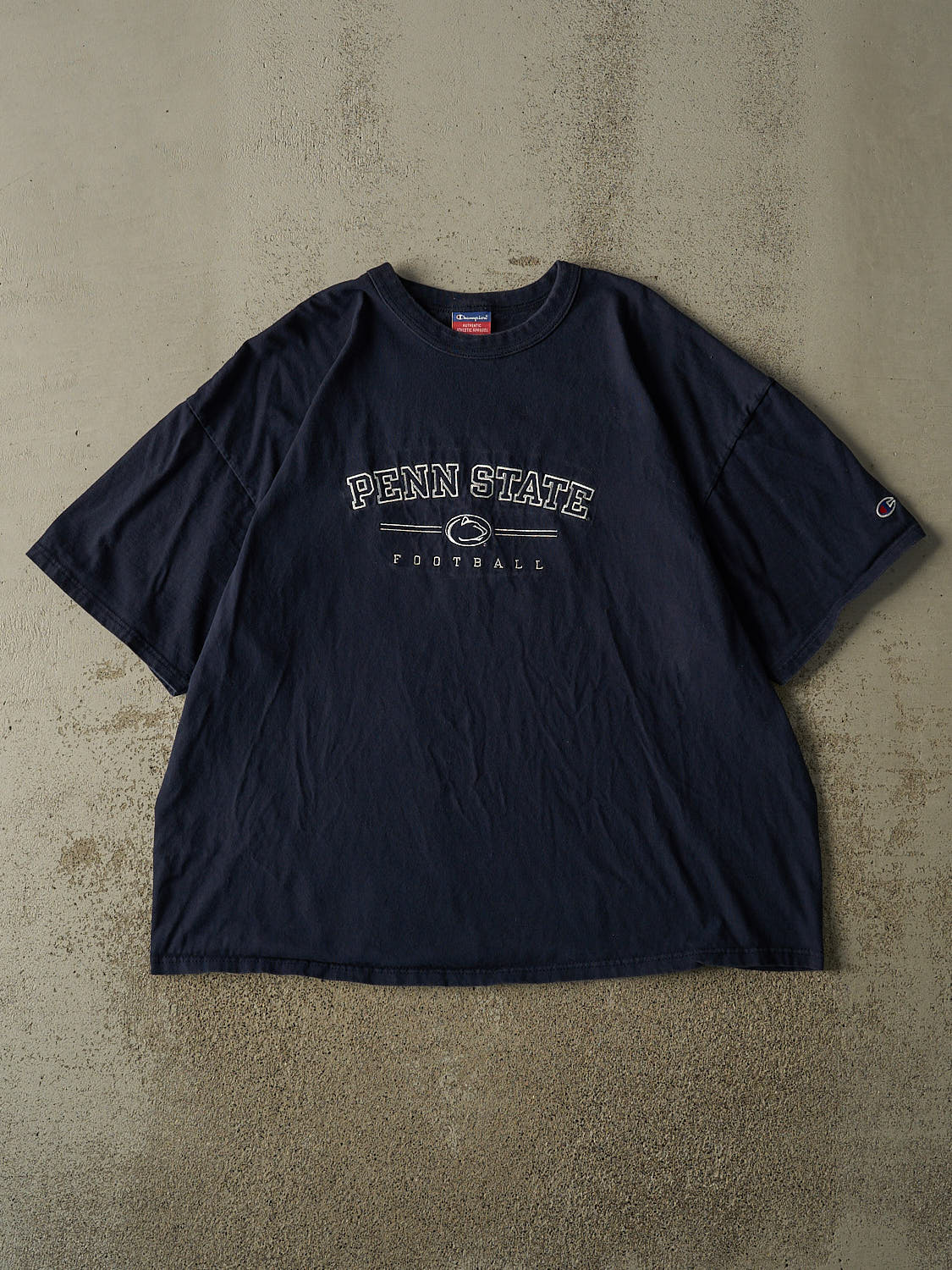 Vintage 90s Navy Blue Penn State University Football Tee (XL/XXL)