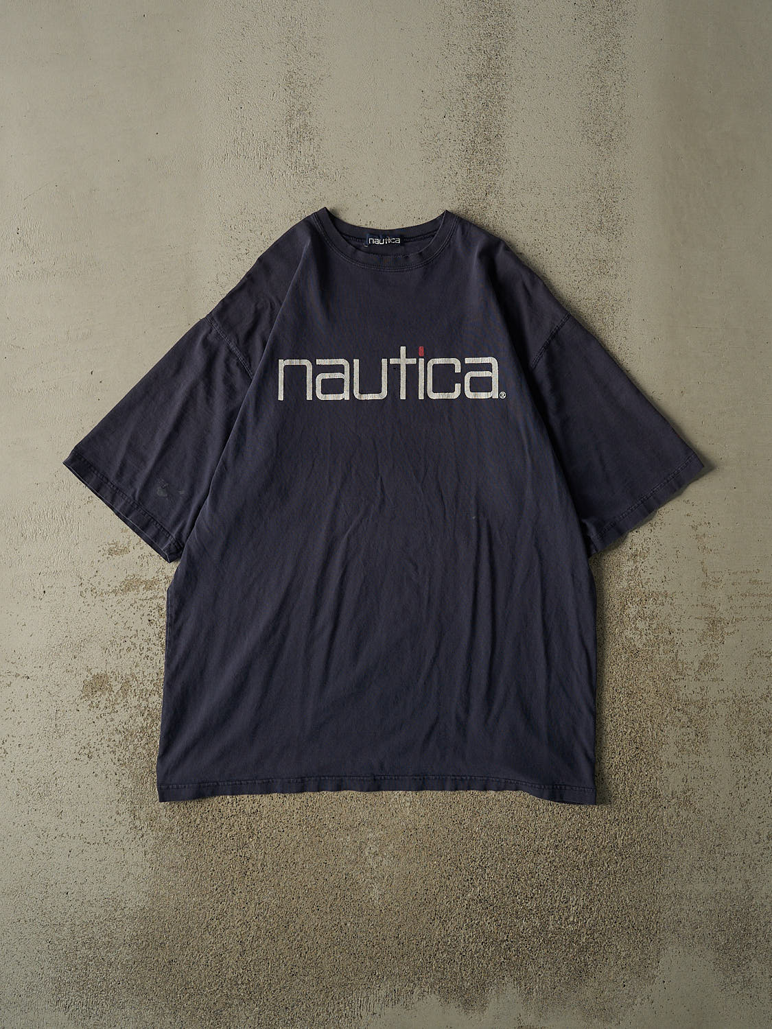 Vintage 90s Navy Blue Nautica Logo Tee (XXL)