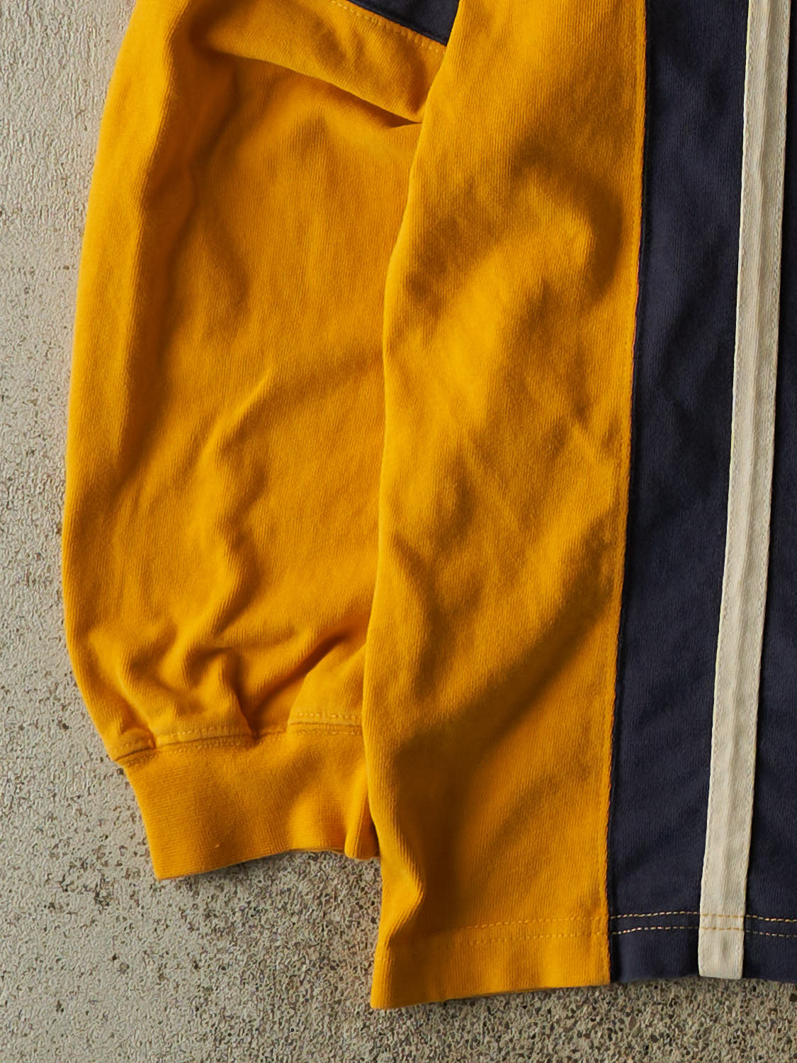 Vintage 90s Yellow Faded Glory Rugby Quarter Button Long Sleeve (XL/XXL)