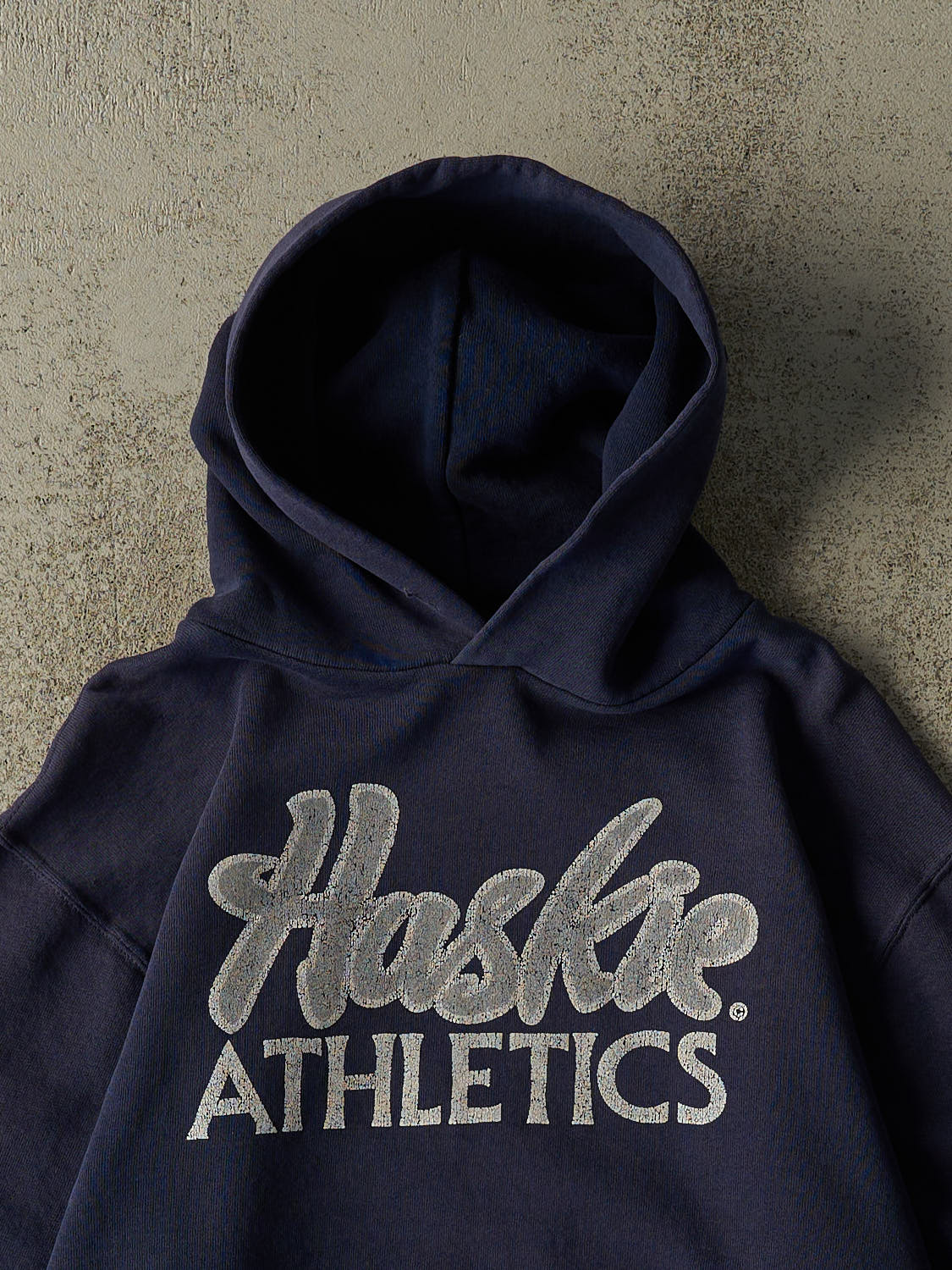 Vintage Y2K Navy Blue Russell Athletic Huskie Athletics Hoodie (XS/S)
